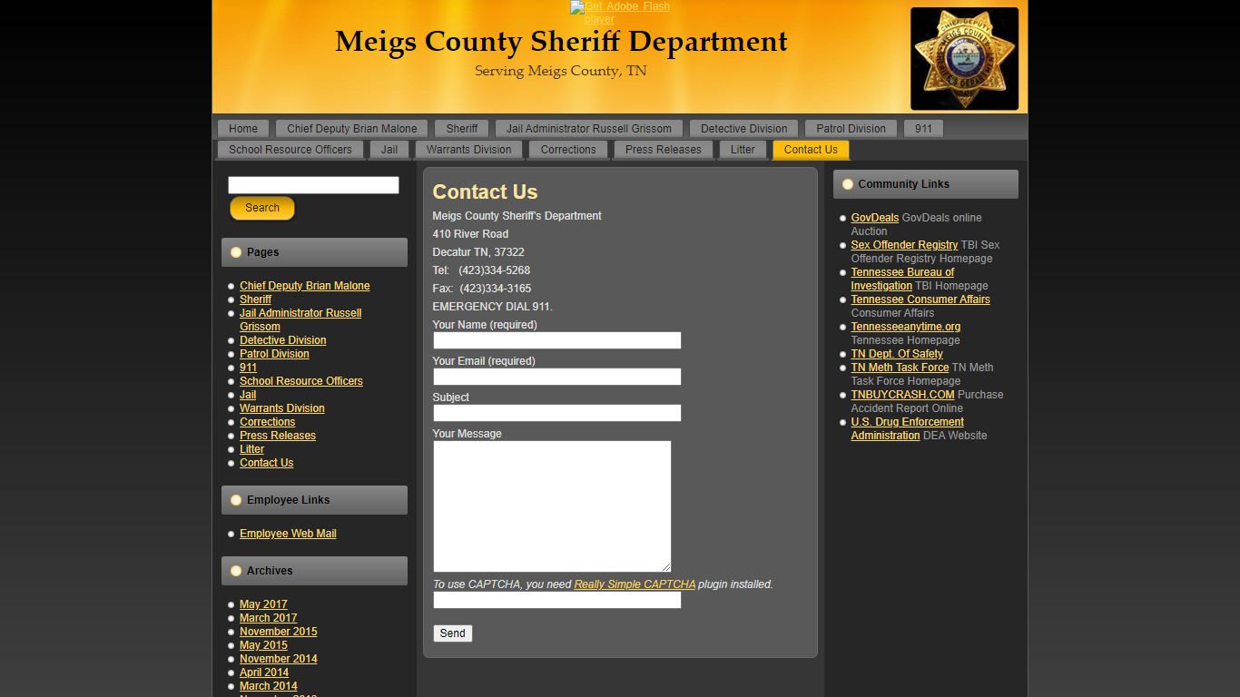 Contact Us | Meigs County Sheriff Department