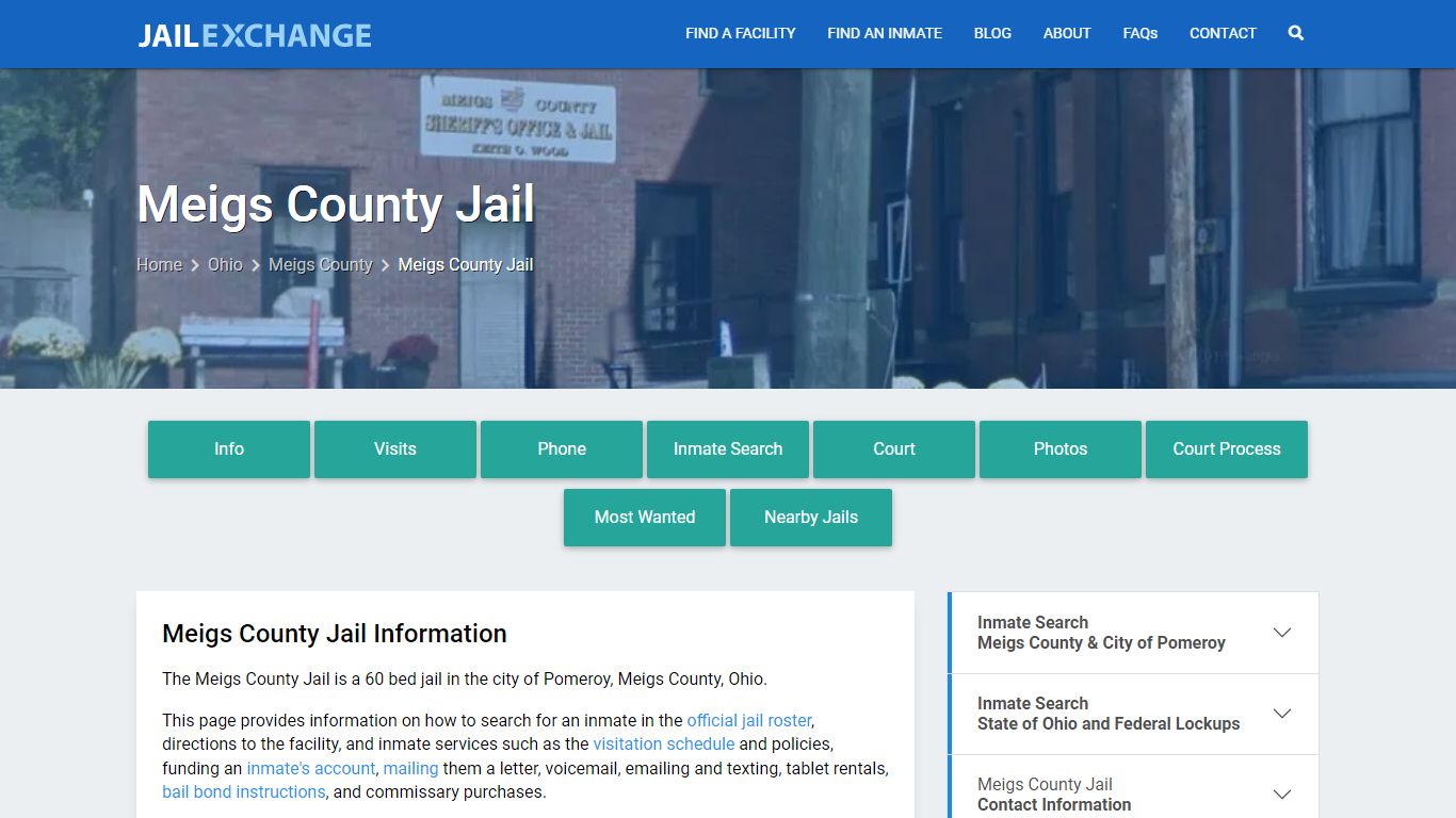 Meigs County Jail, OH Inmate Search, Information